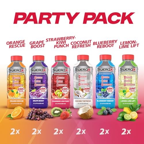 12 Pack Party Pack of Zero Sugar Electrolyte Drinks for Hydration & Recovery
