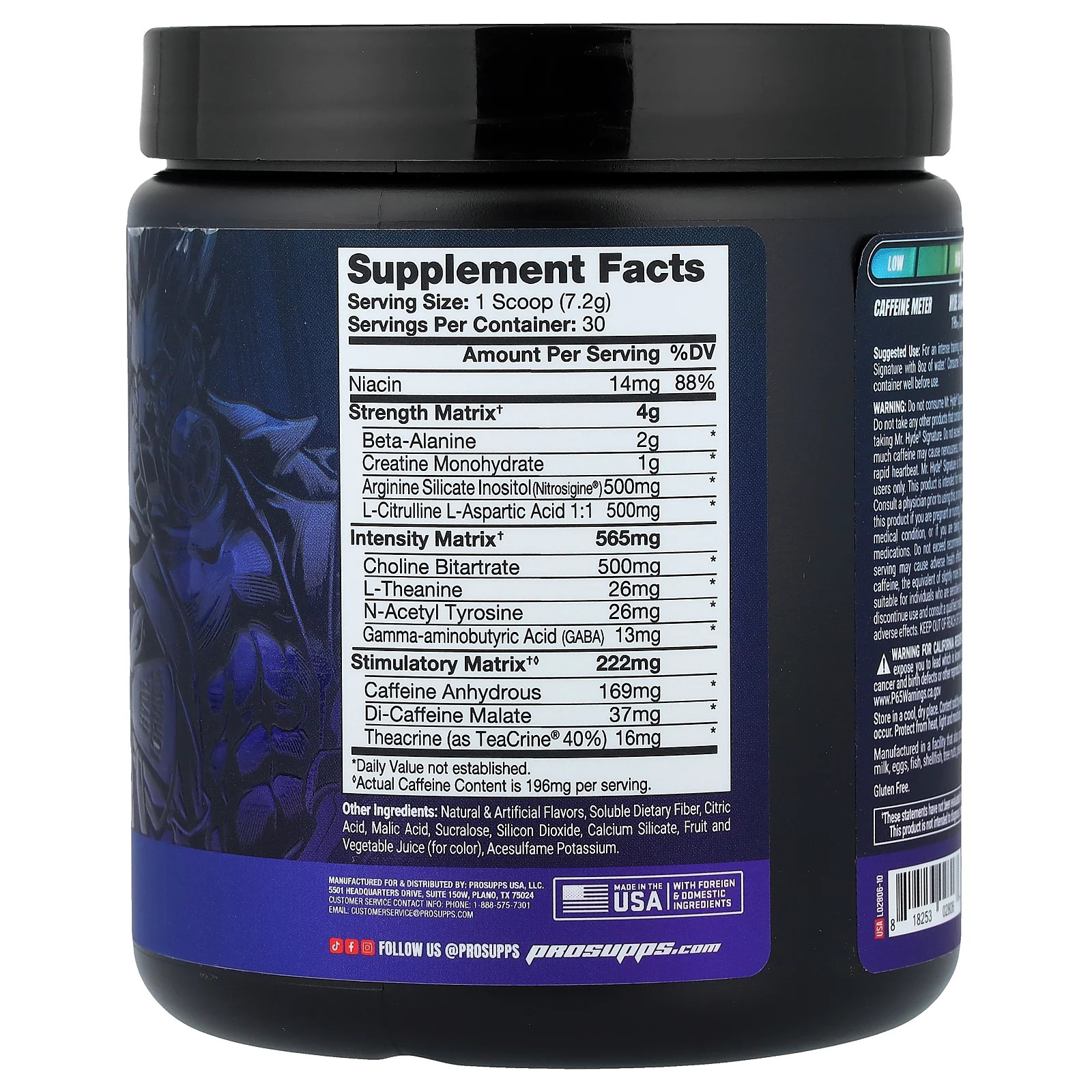 Mr. Hyde, Signature Sustained Energy Pre-Workout, Blue Razz, 7.6 oz (216 g)