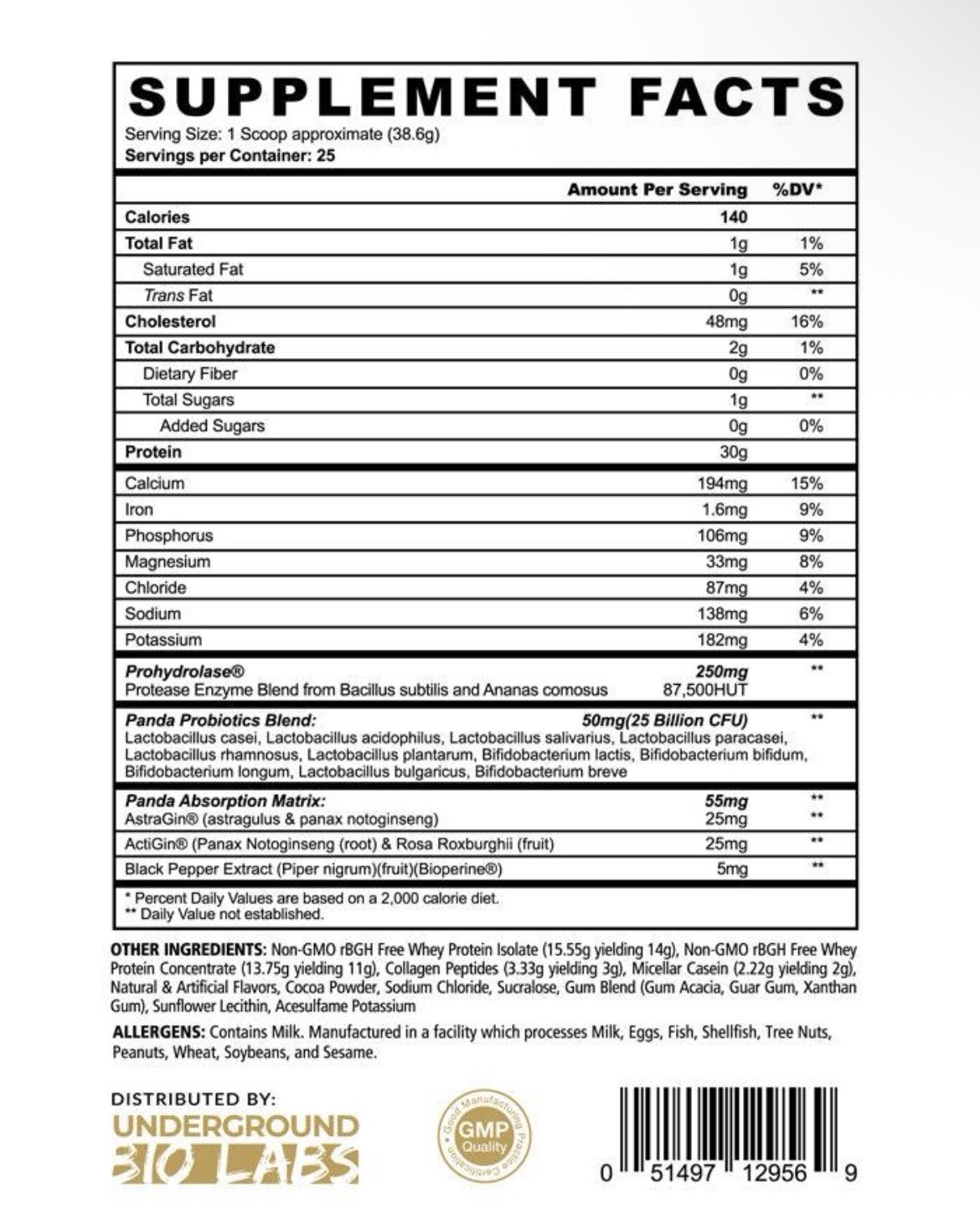 Panda Fuel Premium Protein Blueberry Muffin 25 Servings New & Sealed Protein