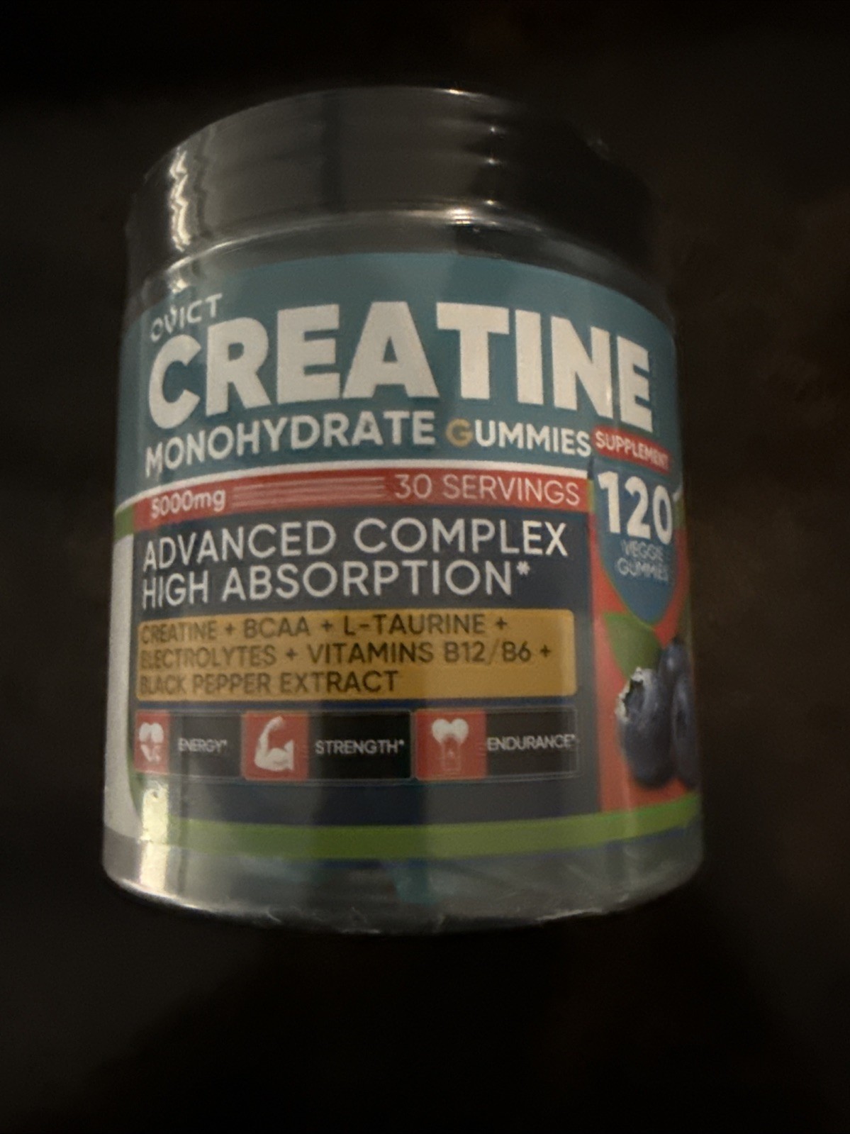 Creatine Monohydrate 120 Blueberry Flavor Gummies -4 per serving EXP 1/28 NEW