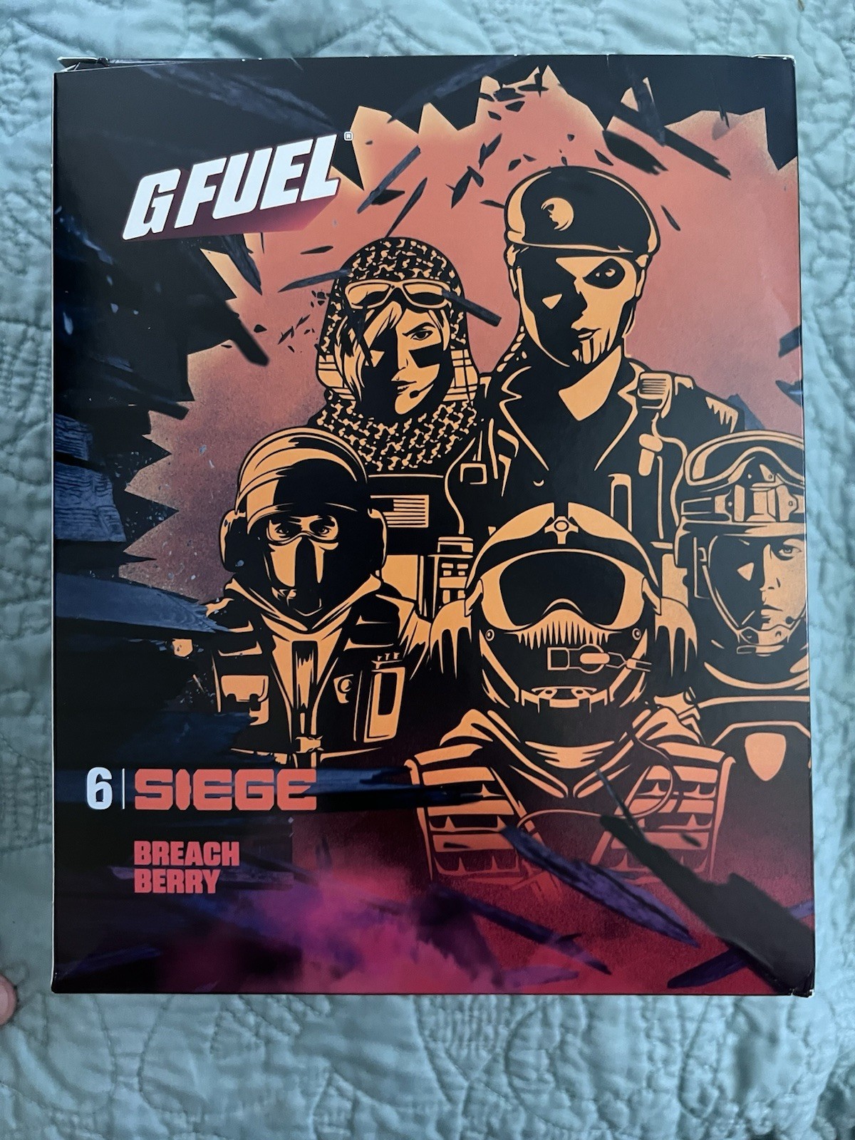 G-Fuel Rainbow Six Siege Breach Berry Collector’s Box Tub Shaker Cup & Stickers