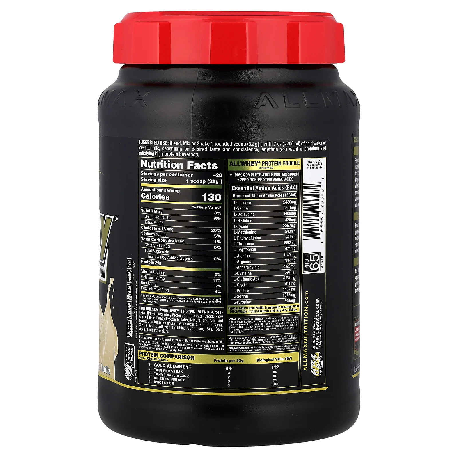 GOLD ALLWHEY®, Premium Whey Protein, French Vanilla, 2 lbs (907 g)