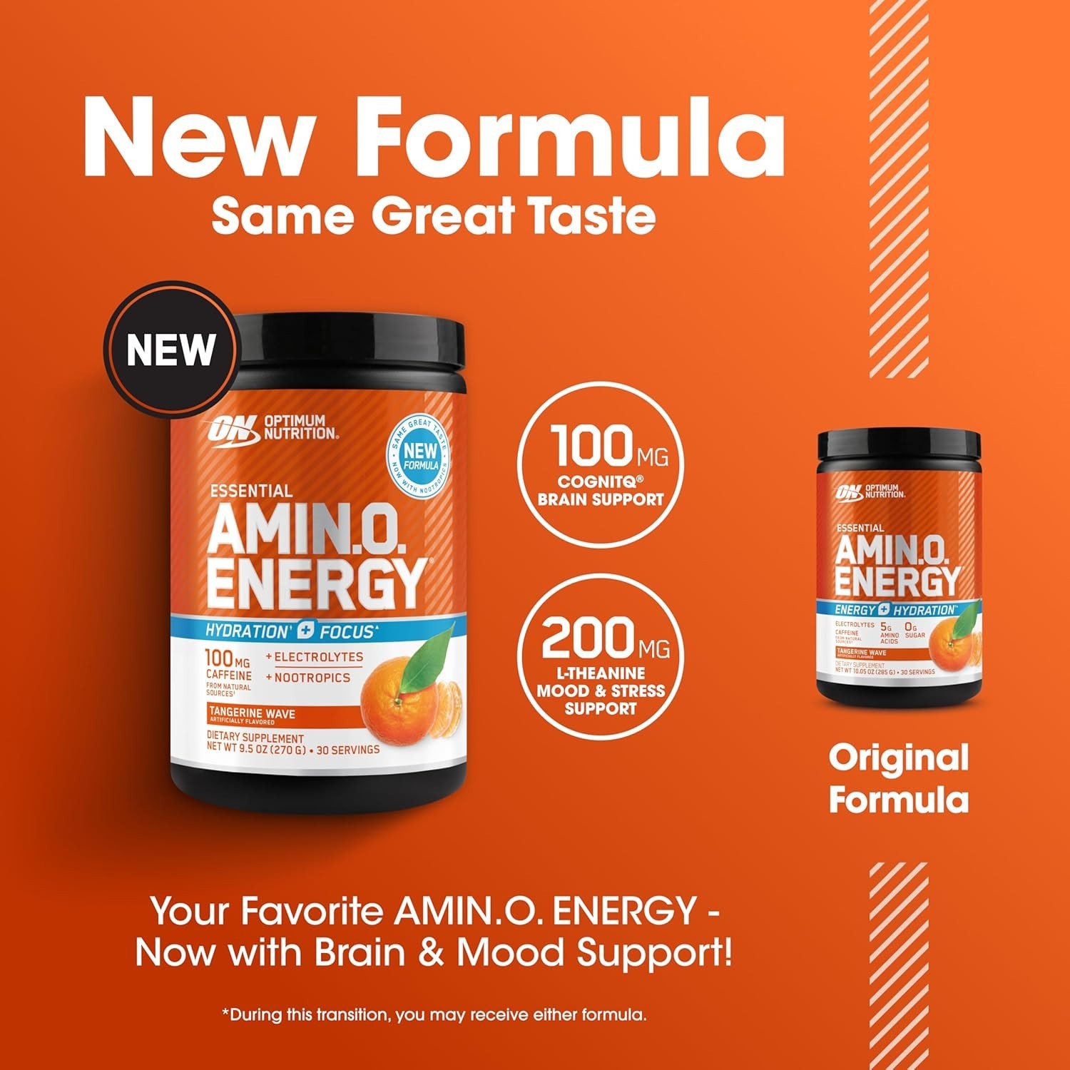 Tangerine Wave Amino Energy + Electrolytes: Boost Energy & Recovery, 30 Servings