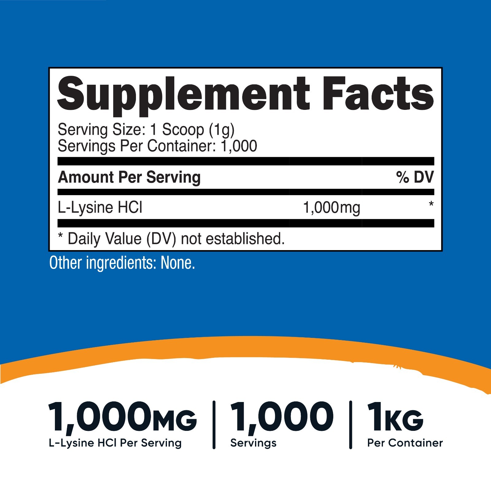 Nutricost L-Lysine Powder 1KG (2.2lbs) – Pure L-Lysine, Non-GMO, Gluten Free