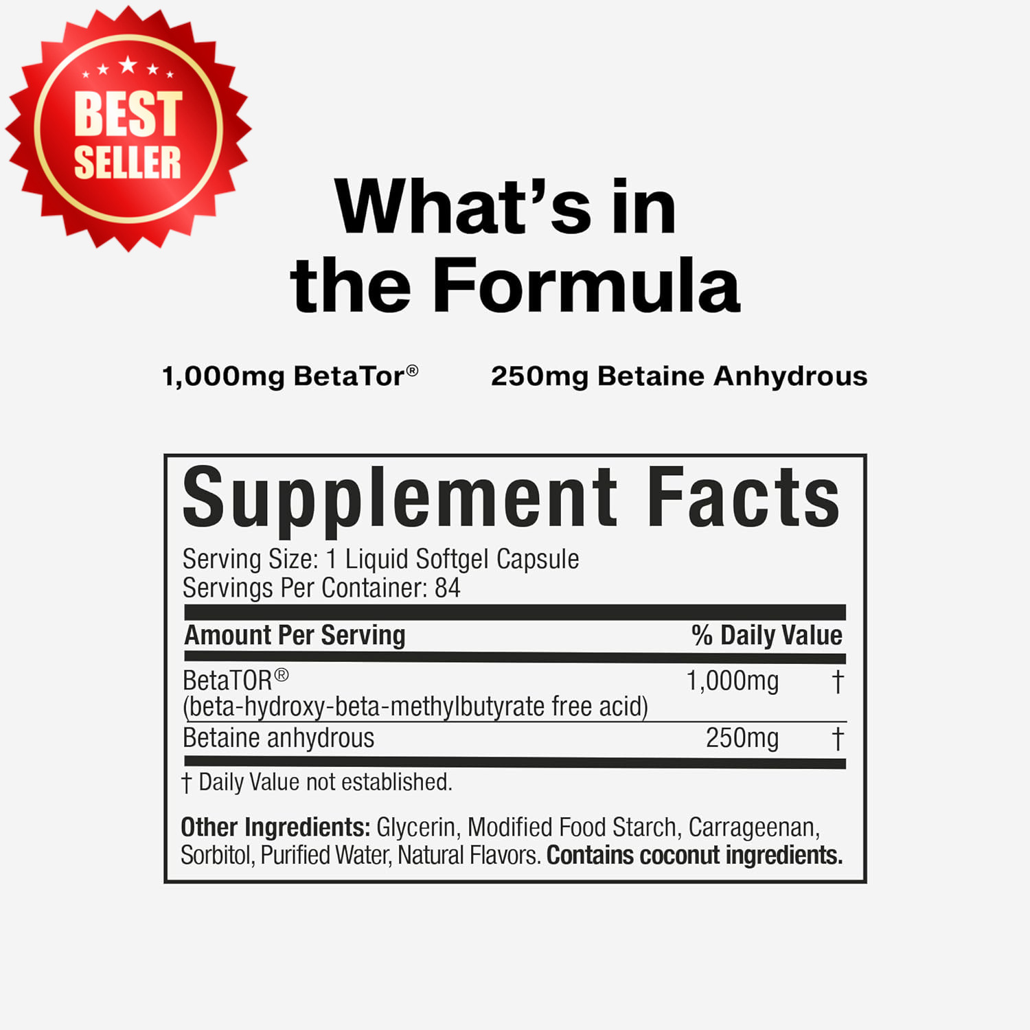 HMB Free Acid 1OOOMg Muscle Supplement 42 Liquid Softgels Recovery US