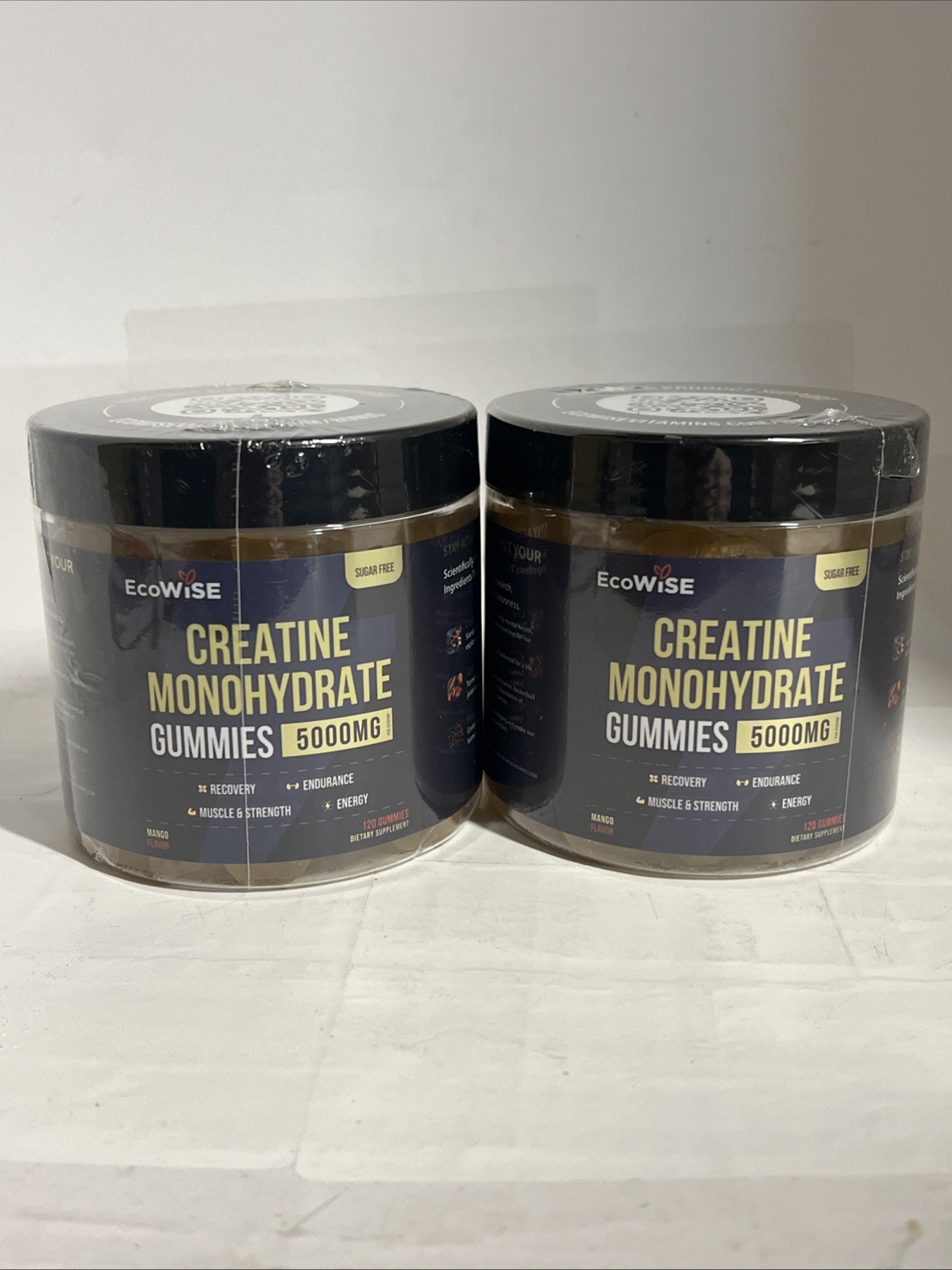 2x EcoWise Wellness Creatine Monohydrate – Mango – 120 Gummies Exp 03/27