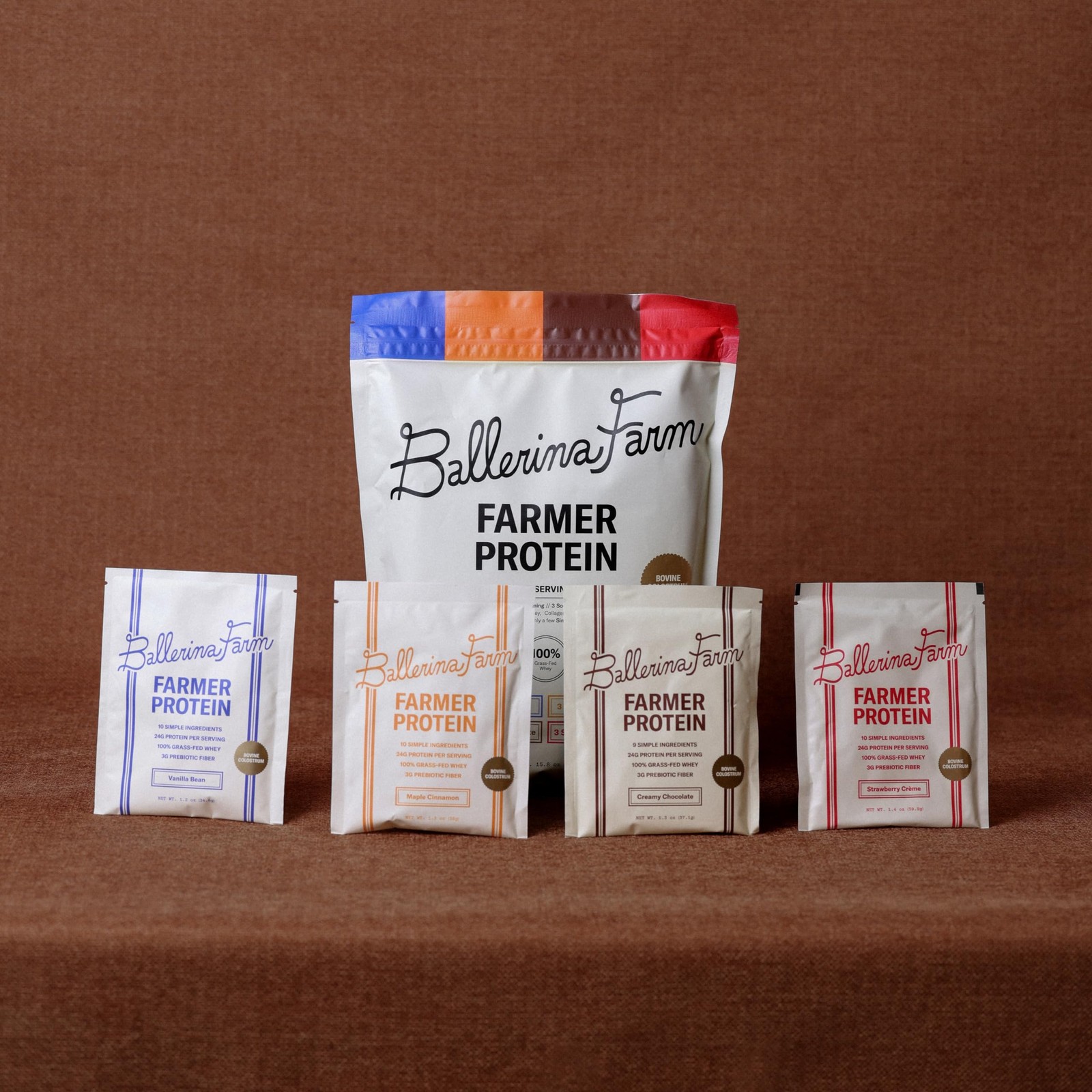 Ballerina Farm Grass Fed Whey Protein Powder, 4 Flavor 15.5 Ounce (Pack of 1)