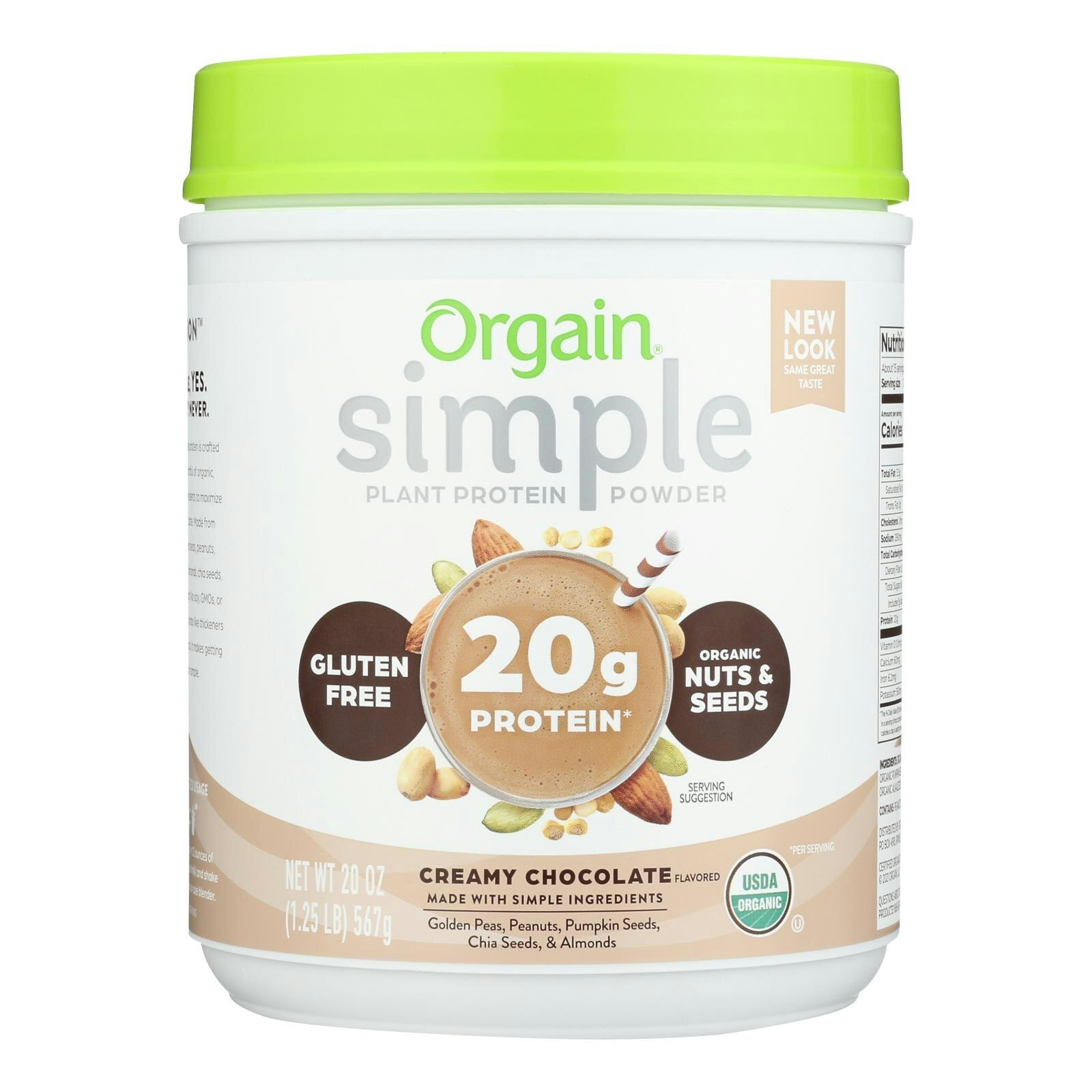 Orgain – Plant Protein Powder Creamy Chocolate -1.25lb
