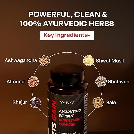 Ayuvya Lets Gain Helps Increasing Muscle Mass & Energy Levels Promotes Overall