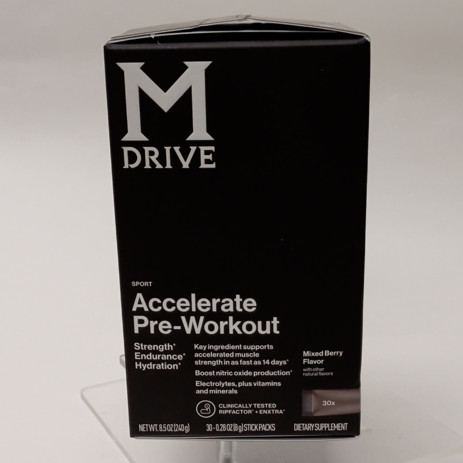 M Drive Accelerate Pre-Workout Mixed Berry 30 Stick Packs, Beet Root, Caffeine