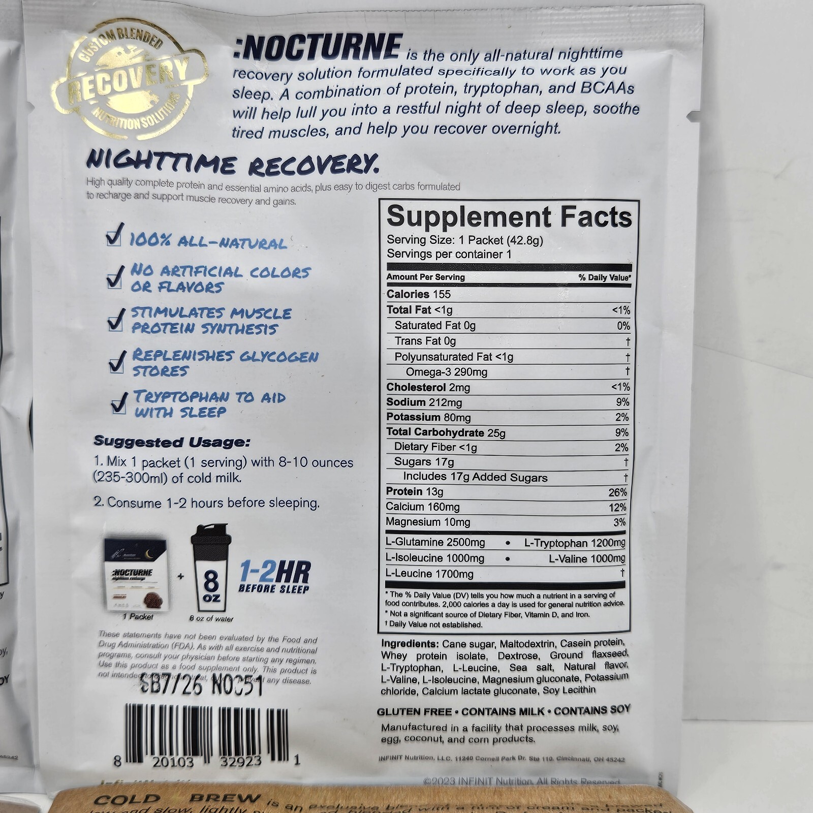 Lot Of Infinit Nutrition Packets Repair Nocturne Java Coffee 4 Packets Total
