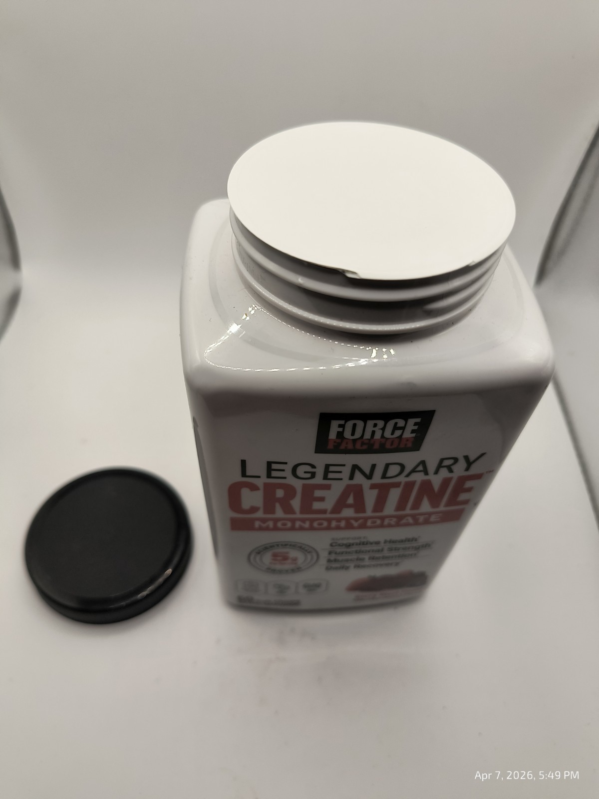 Force Factor Legendary Creatine Chews 5g Monohydrate Muscle Strength 60 Ct