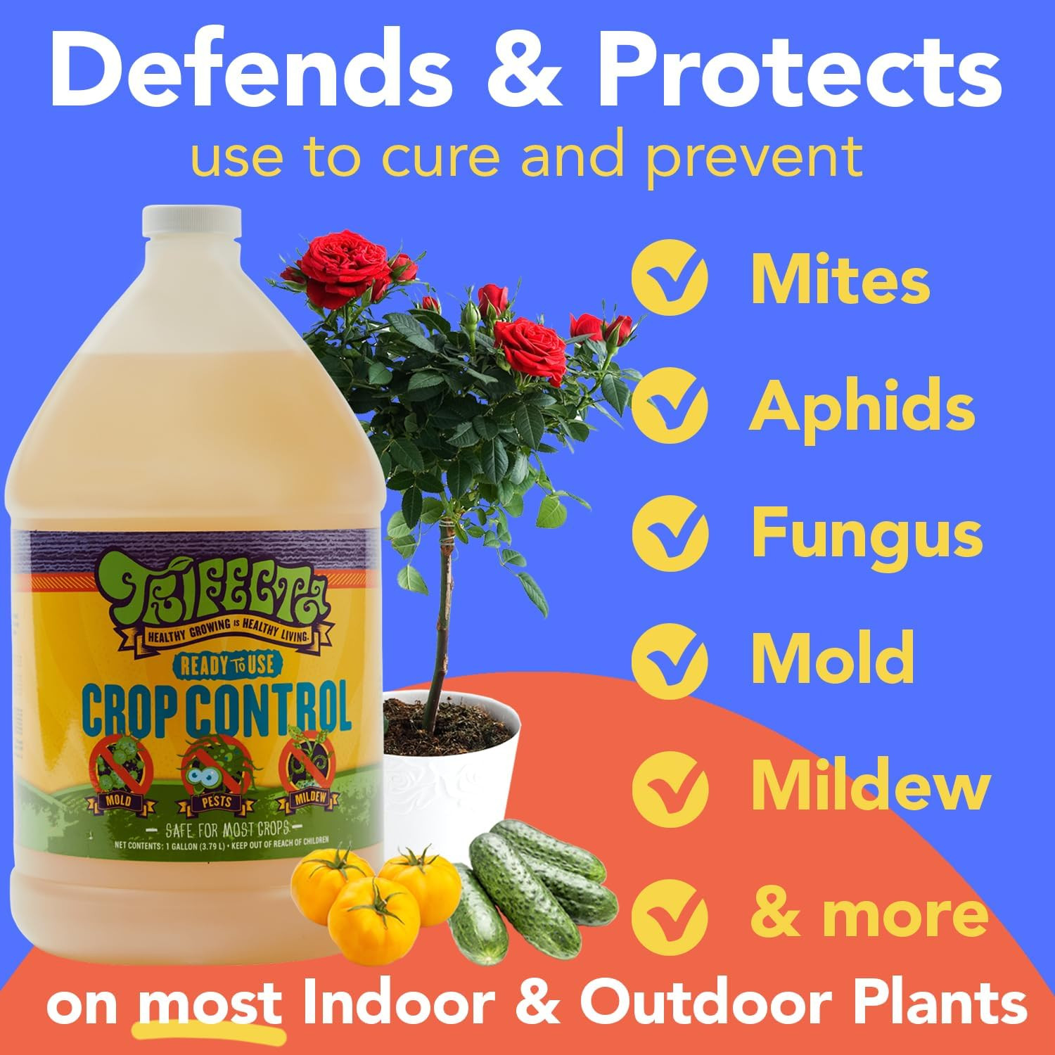 Trifecta Crop Control Insecticidal Soap for Plants | All Natural Fungicide for P