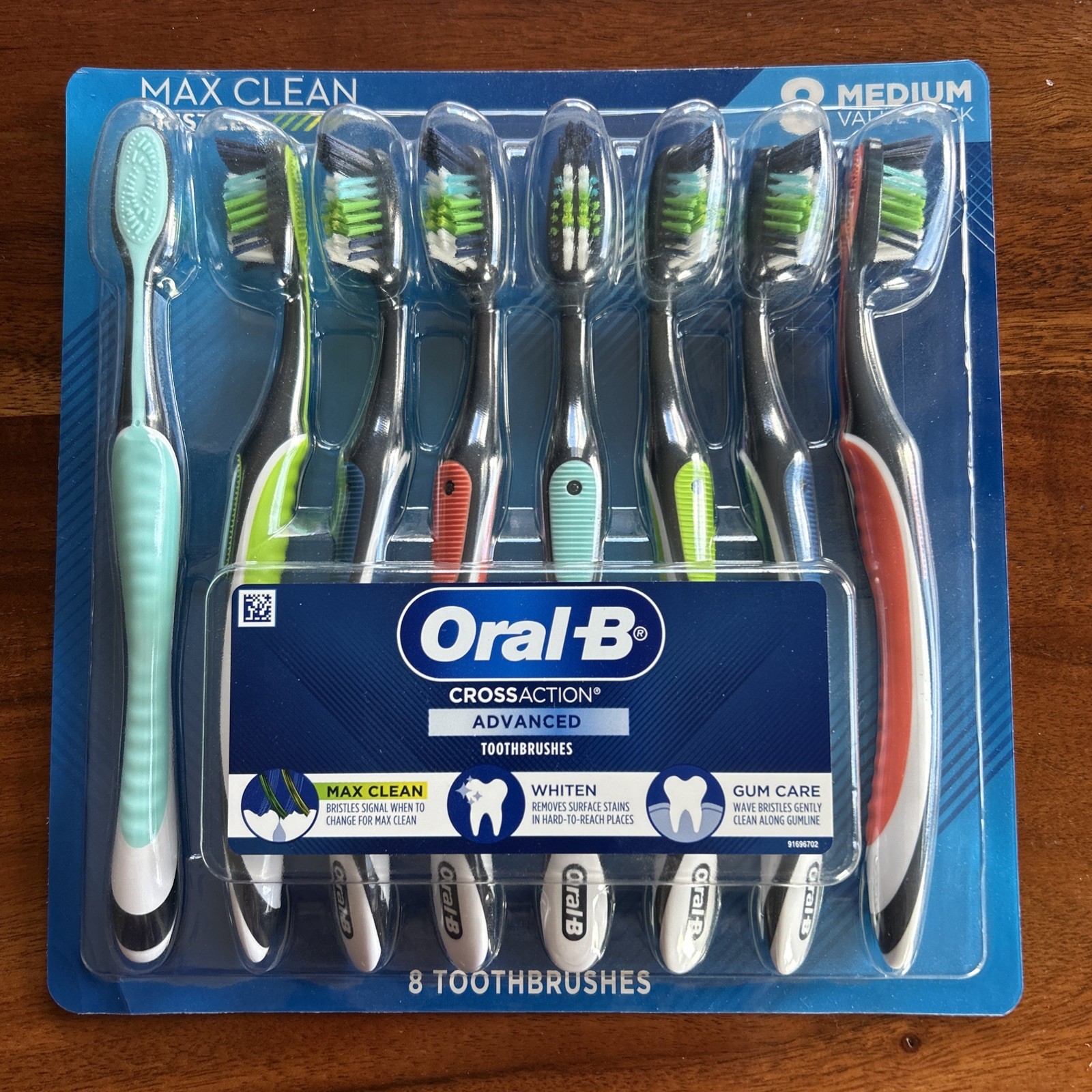 Oral-B CrossAction Advanced Toothbrushes. 8 count