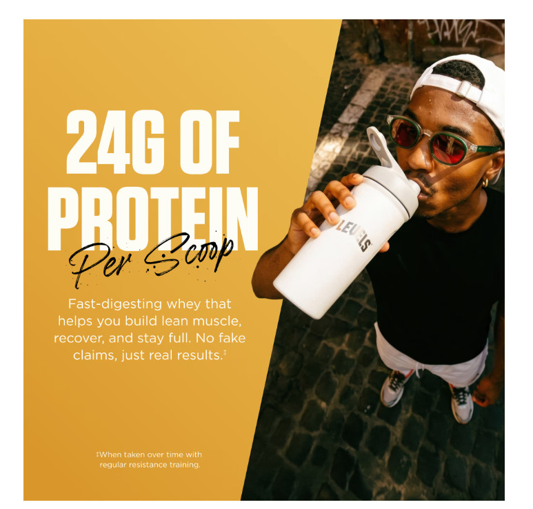 Levels Grass Fed Whey Protein Vanilla Bean 1.48lb 24g Protein