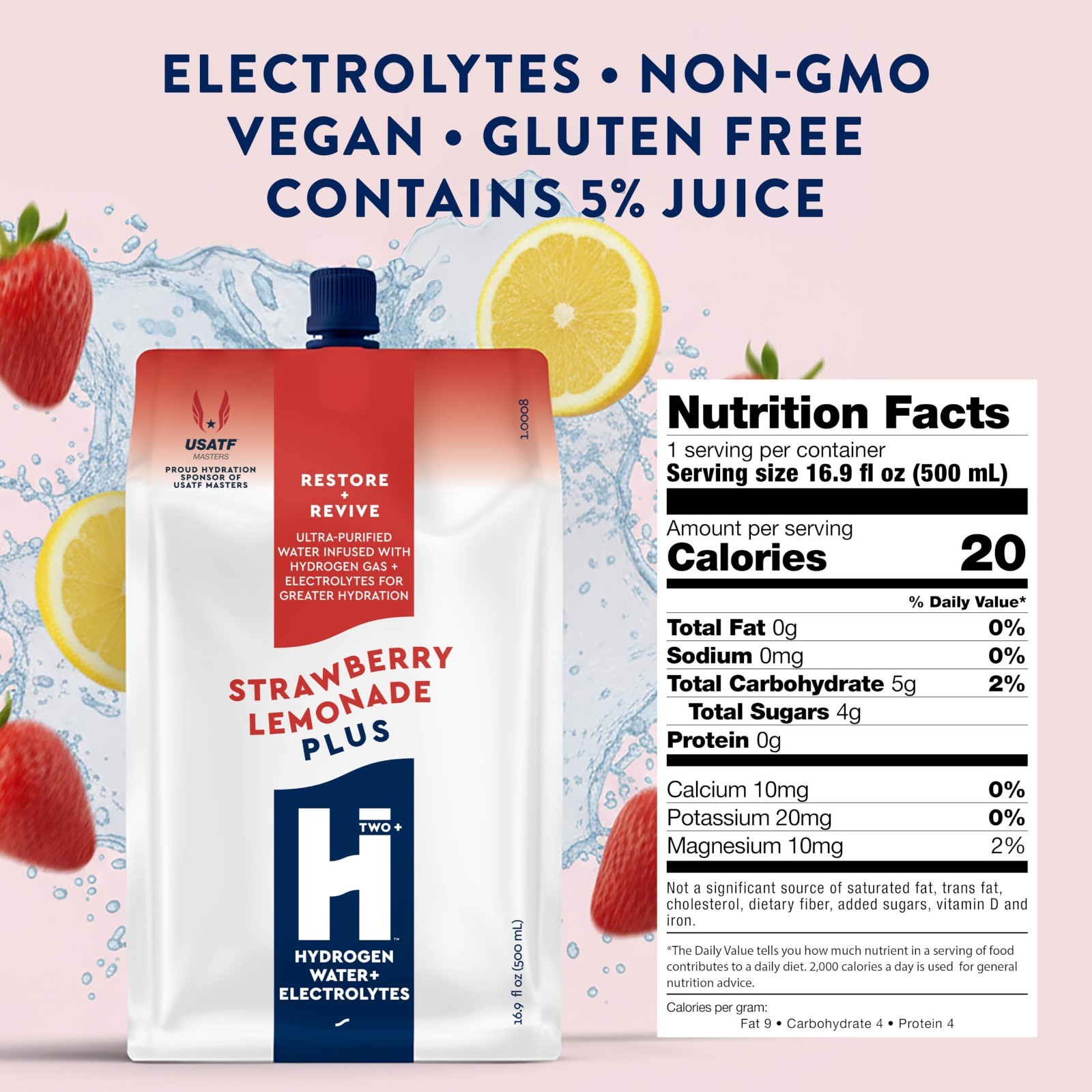 Molecular Hydrogen Water Packets, Strawberry Lemonade, Sugar-Free, 12 Pack, Spor