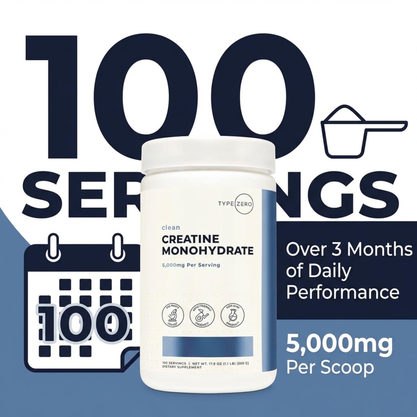 Creatine Monohydrate Powder (Unflavored | 500g), 5000 mg Per Serving, Microni…