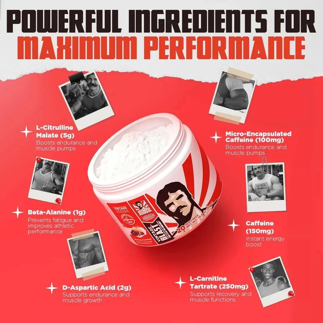Old School Labs Ultimate 2 Stage Pre Workout for Explosive Energy, Massive Pumps