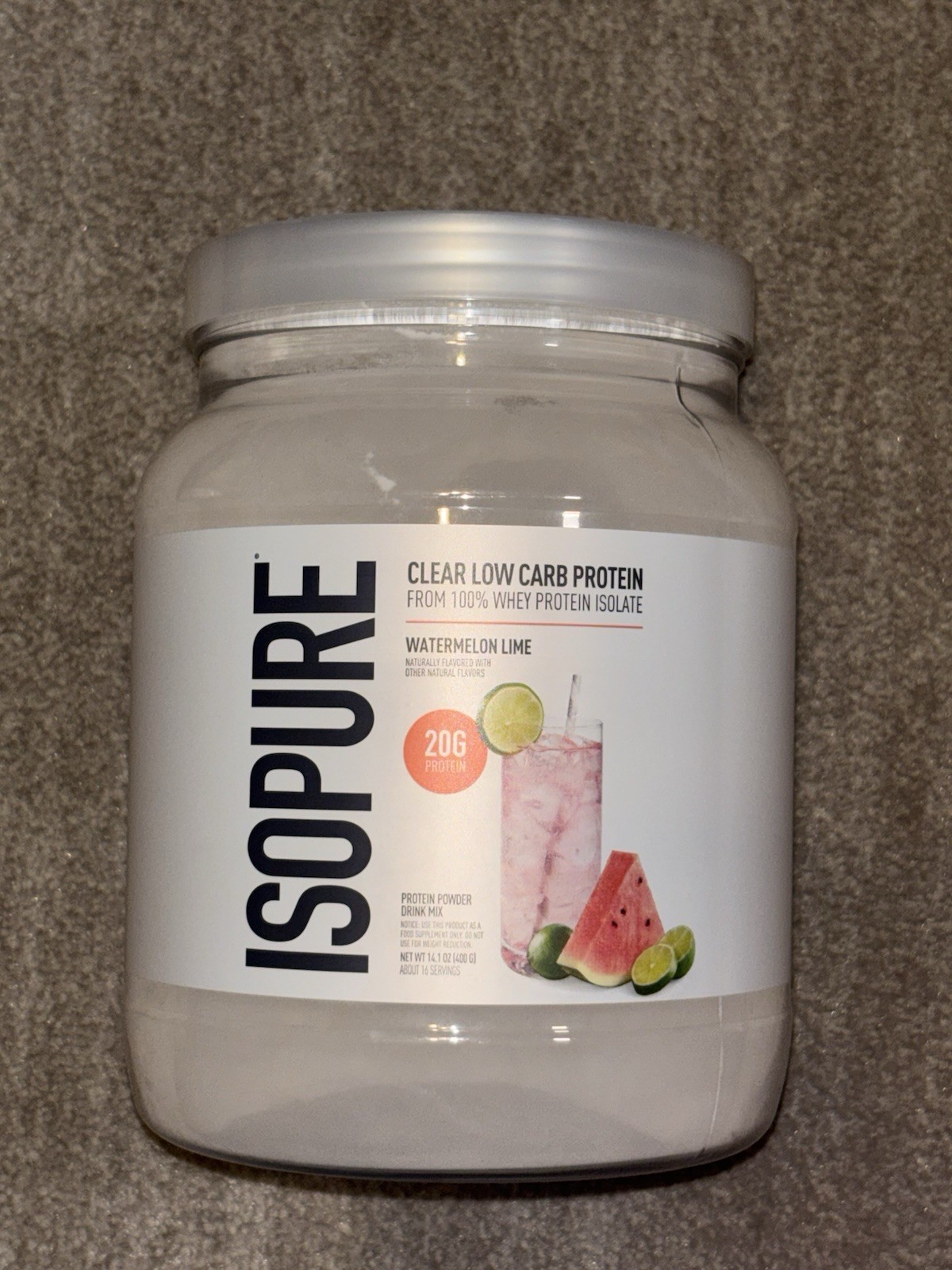 Clear Low Carb Protein Powder, Watermelon Lime, 16 Servings 20g Protein