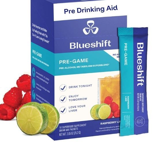 Blueshift Pre-Game – Pre Drinking NAC Supplement Electrolyte Powder Packets 10pk