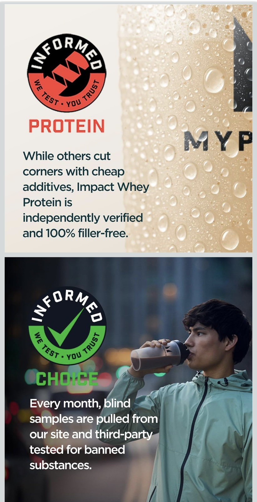 Myprotein Impact Whey Protein, 2.2 Lbs (40 Servings) Vanilla Ice Cream Flavor