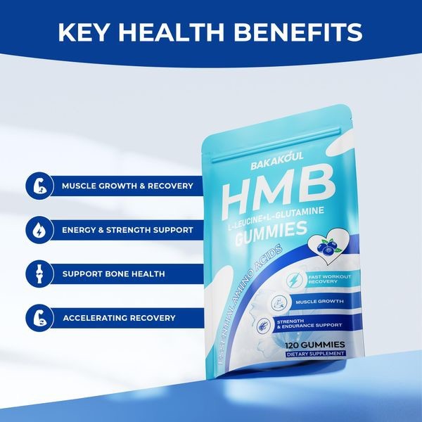 BAKAKOUL HMB and L-Leucine Gummies HMB and Leucine Supplement Supports Muscle…