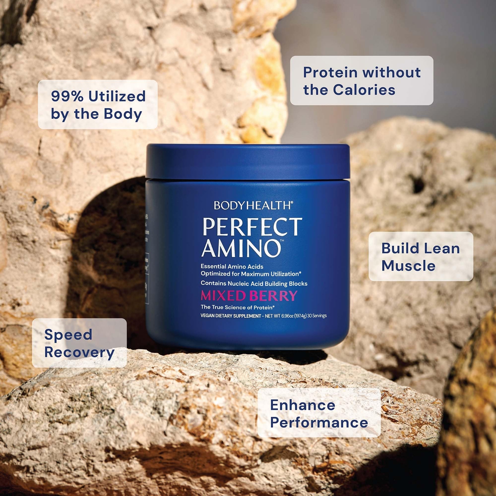 Perfect Amino Powder 60 Servings Vegan Essential Amino Acids for Recovery Energy