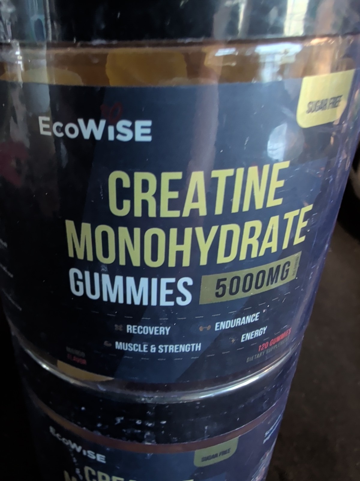 Lot Of 2 ECOWISE Creatine Gummies Muscle Stamina Recovery SugarFree 120 Ea 240