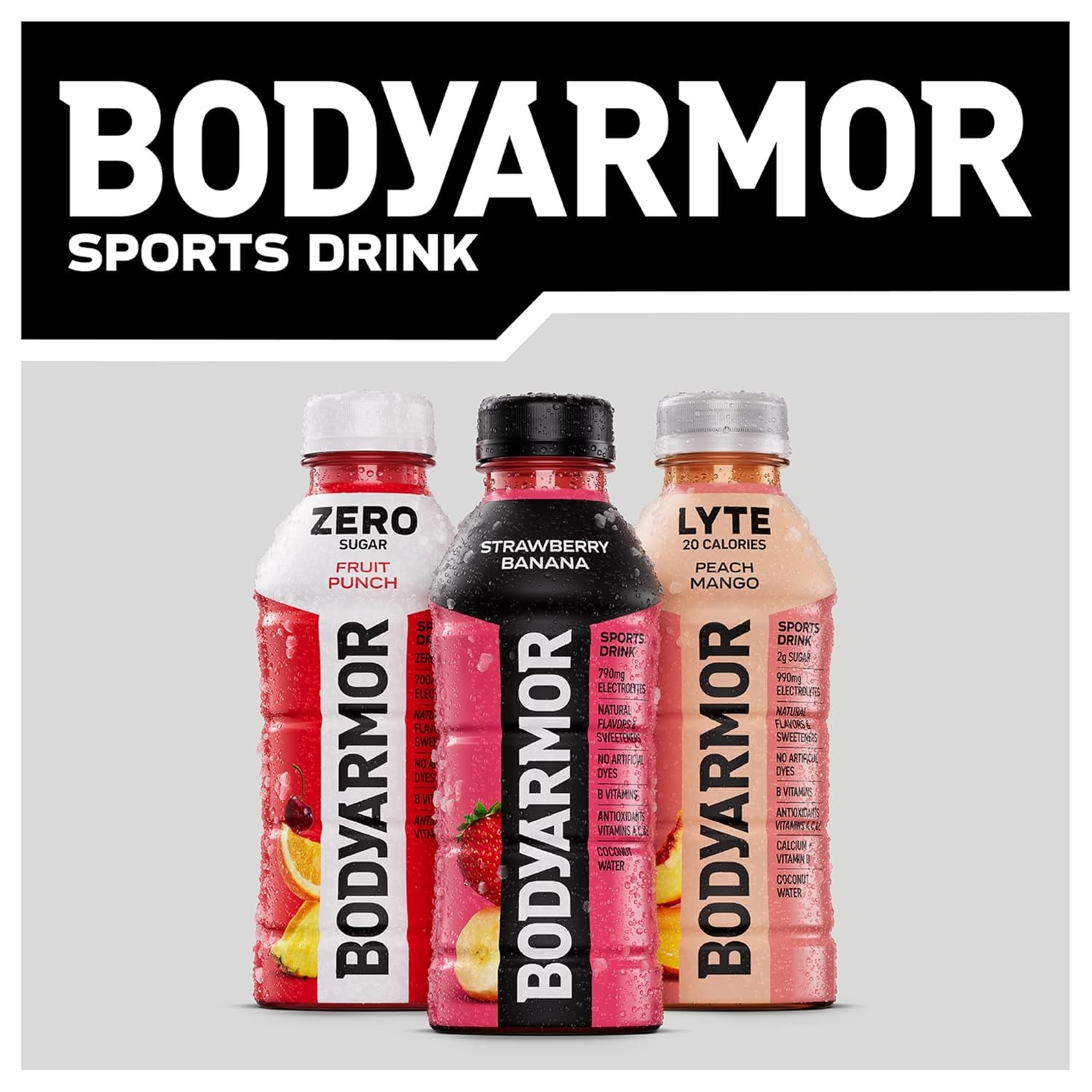 BODYARMOR Tropical Punch Sports Drink 16 oz Electrolyte Hydration 12 Pack