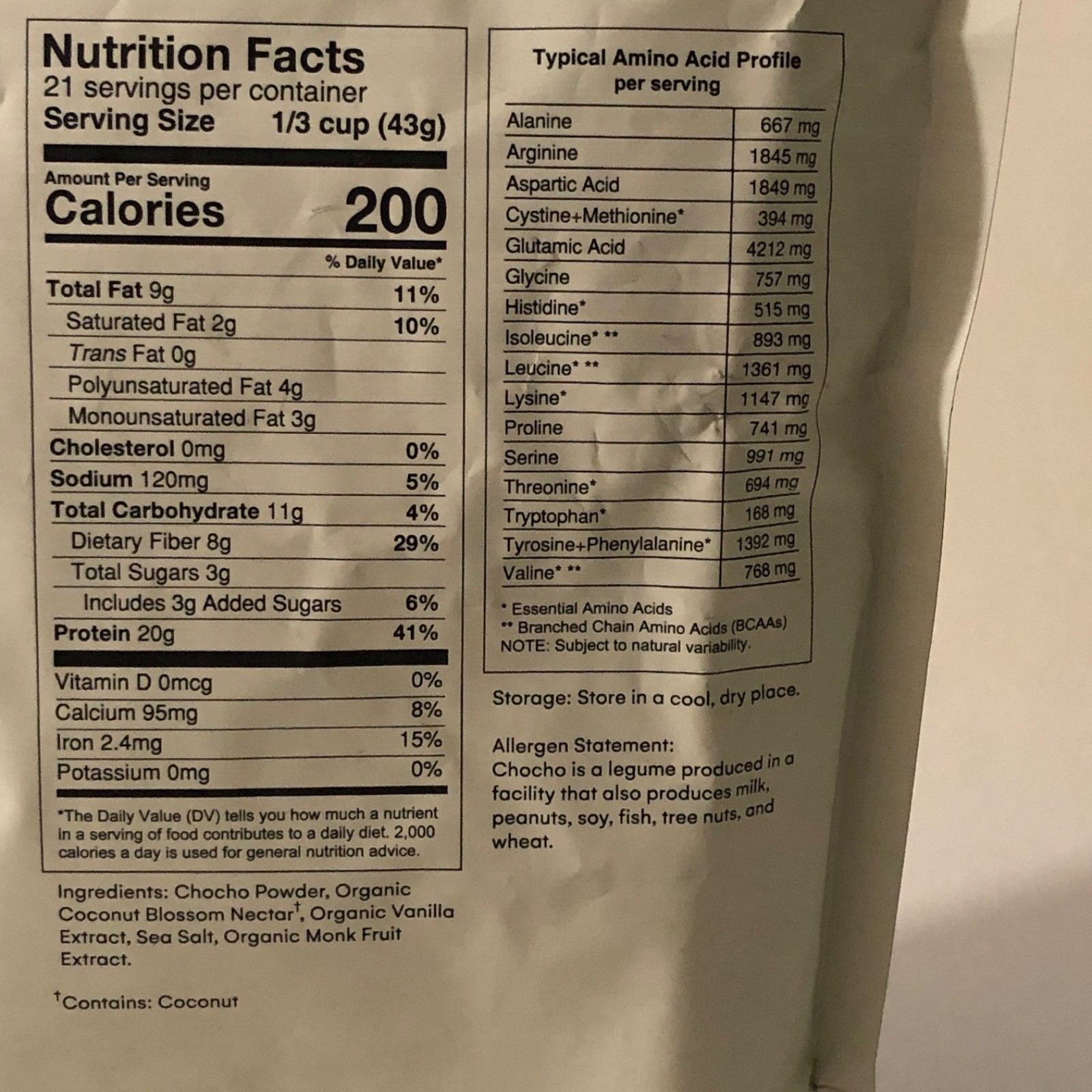 Mikuna Vegan Protein Powder Chocho, Complete Protein,5Clean Ingredients, 31.9 Oz