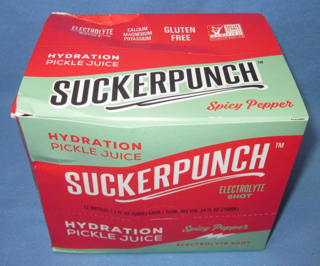 12 Bottles of SuckerPunch Spicy Pepper Hydration Pickle Juice 2oz Shots