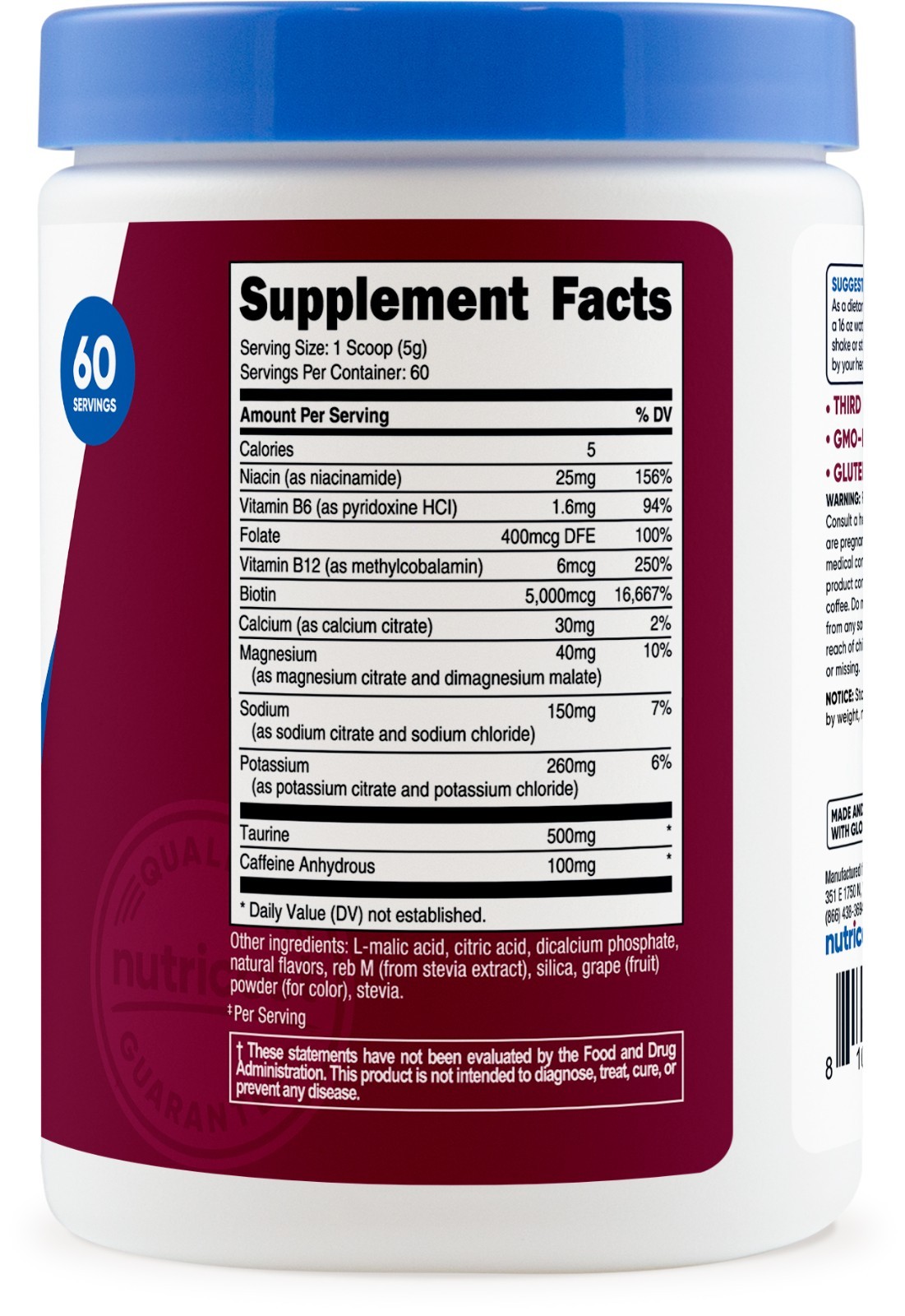 Nutricost Hydration + Energy Powder (Grape) 60 Servings
