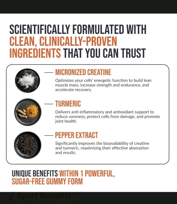 EcoWise Wellness Creatine Monohydrate Gummies 5000 mg Mango 120 Exp 5/17/2026