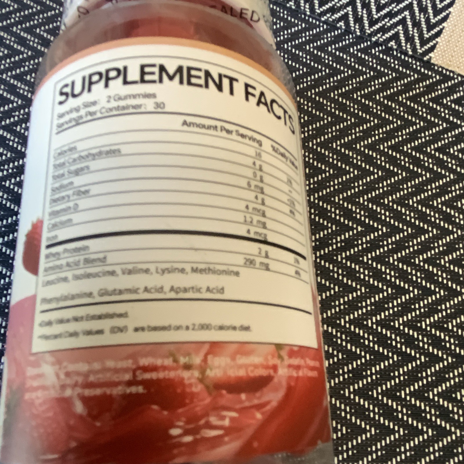 Ooumeeee Whey Protein Gummies Strawberry No Added Sugar 60ct