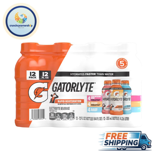 Gatorlyte Rapid Rehydration Electrolyte Drink Variety Pack, 12 fl oz., 12 pk.