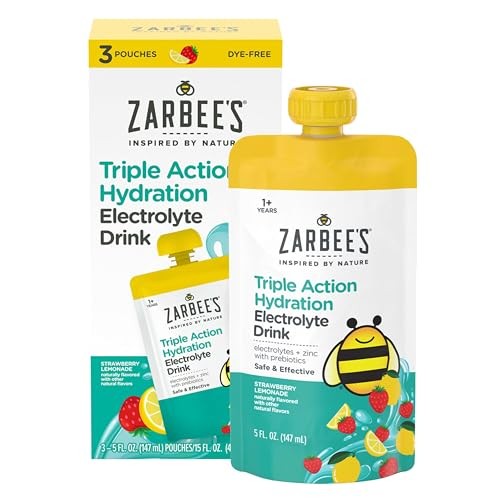Zarbee’s Triple Action Hydration 5 Fl Oz (Pack of 3) Strawberry Lemonade
