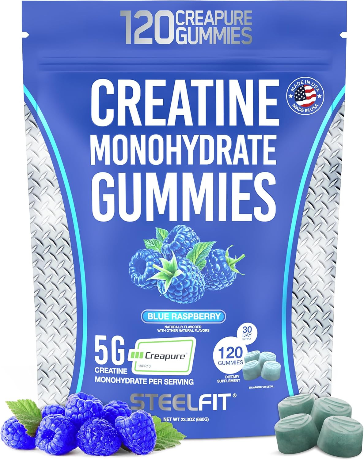 Steelfit Creapure Creatine Monohydrate Powder, Unflavored – German Micronized Cr