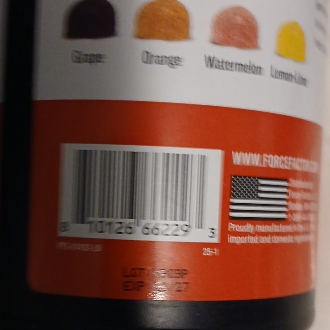 Force Factor Creatine Monohydrate Gummies Assorted Fruit 150 ct 5g
