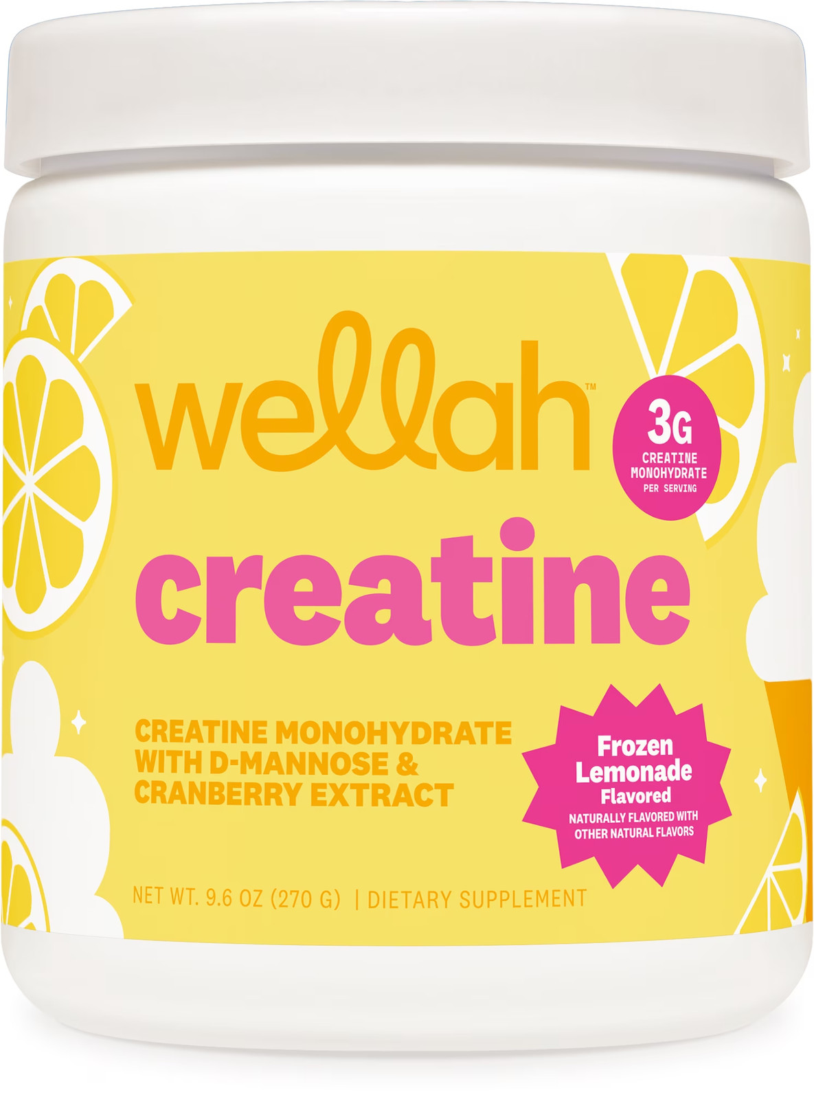 Wellah Creatine for Women (50 Servings, Frozen Lemonade) – Creatine Monohydrate