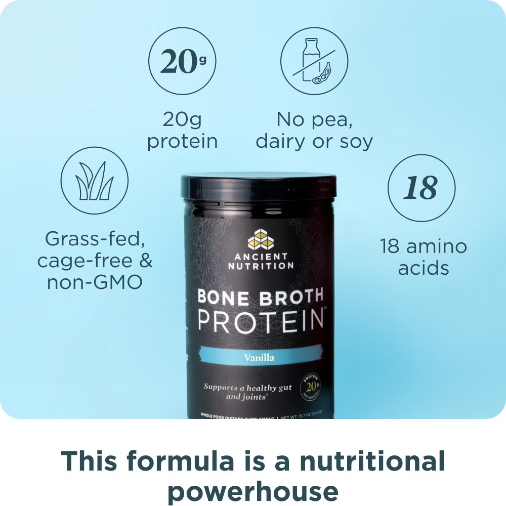 Bone Broth Protein Powder Vanilla 20g Protein 20 Servings