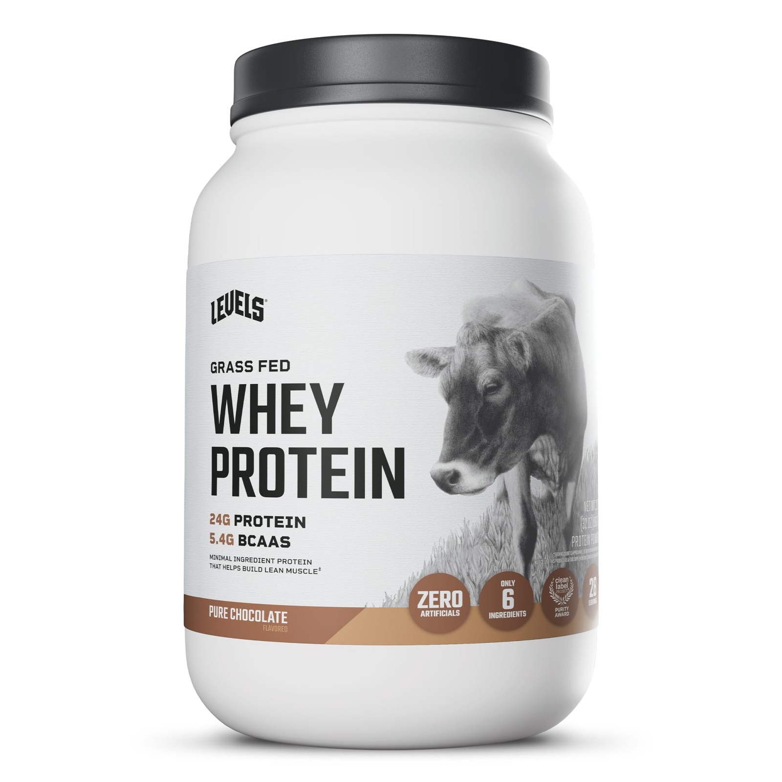 Levels Grass Fed Whey Protein Powder, No Artificials, 24G of Protein, Pure Ch…