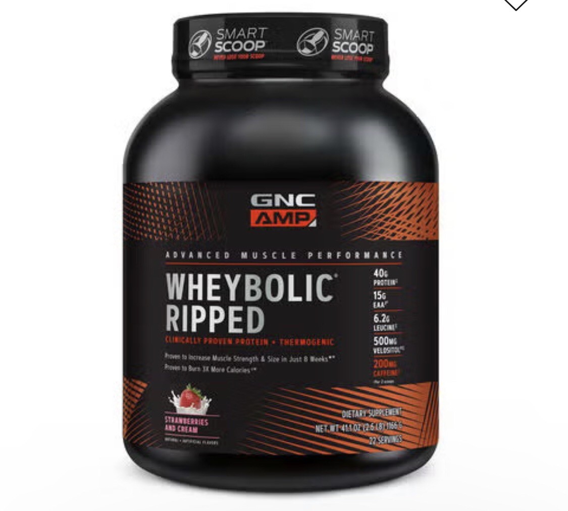GNC AMP Wheybolic Alpha Protein Powder Strawberries Cream 2.8 lbs 22 servings