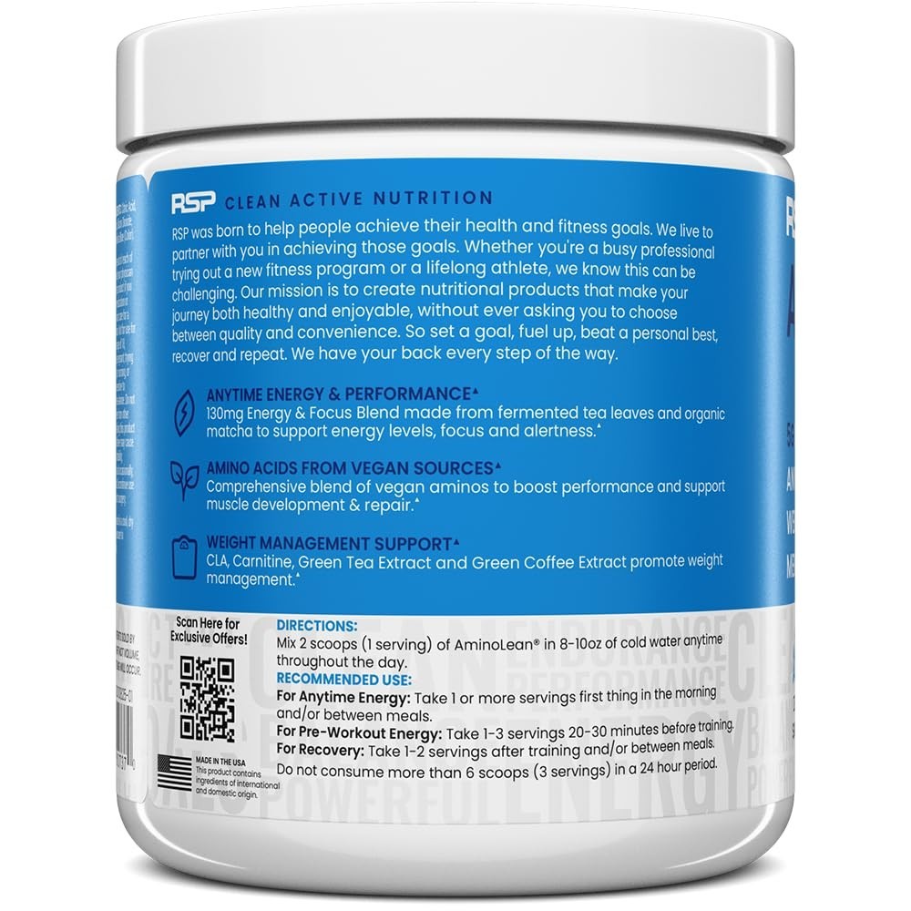 Vegan Pre Workout Powder – Natural Amino Energy, BCAA + EAA, Zero Sugar, No Cras