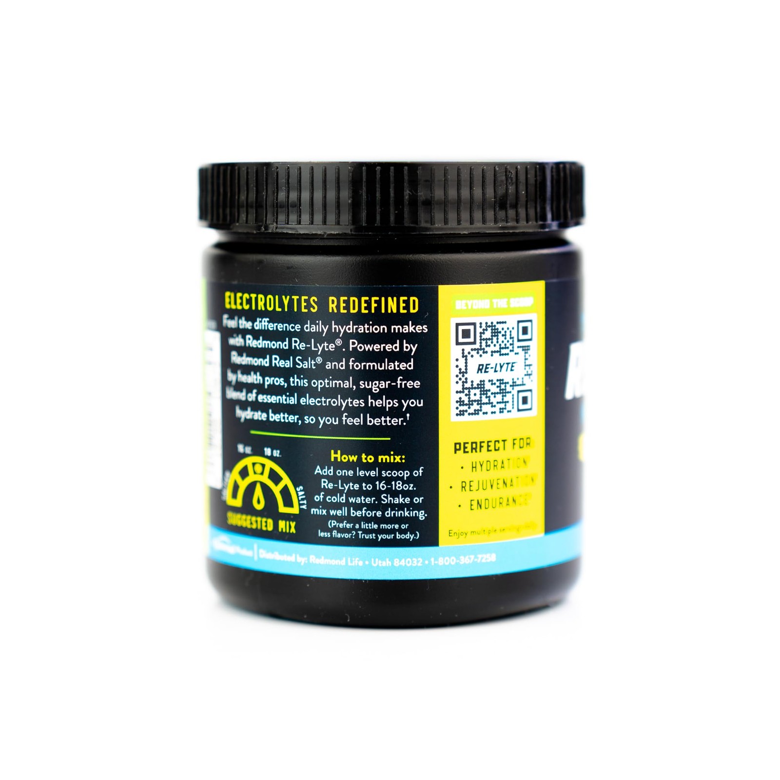 Redmond Re-Lyte Electrolyte Drink Mix Lemon Lime 30 Serving Small 6.88Oz Jar