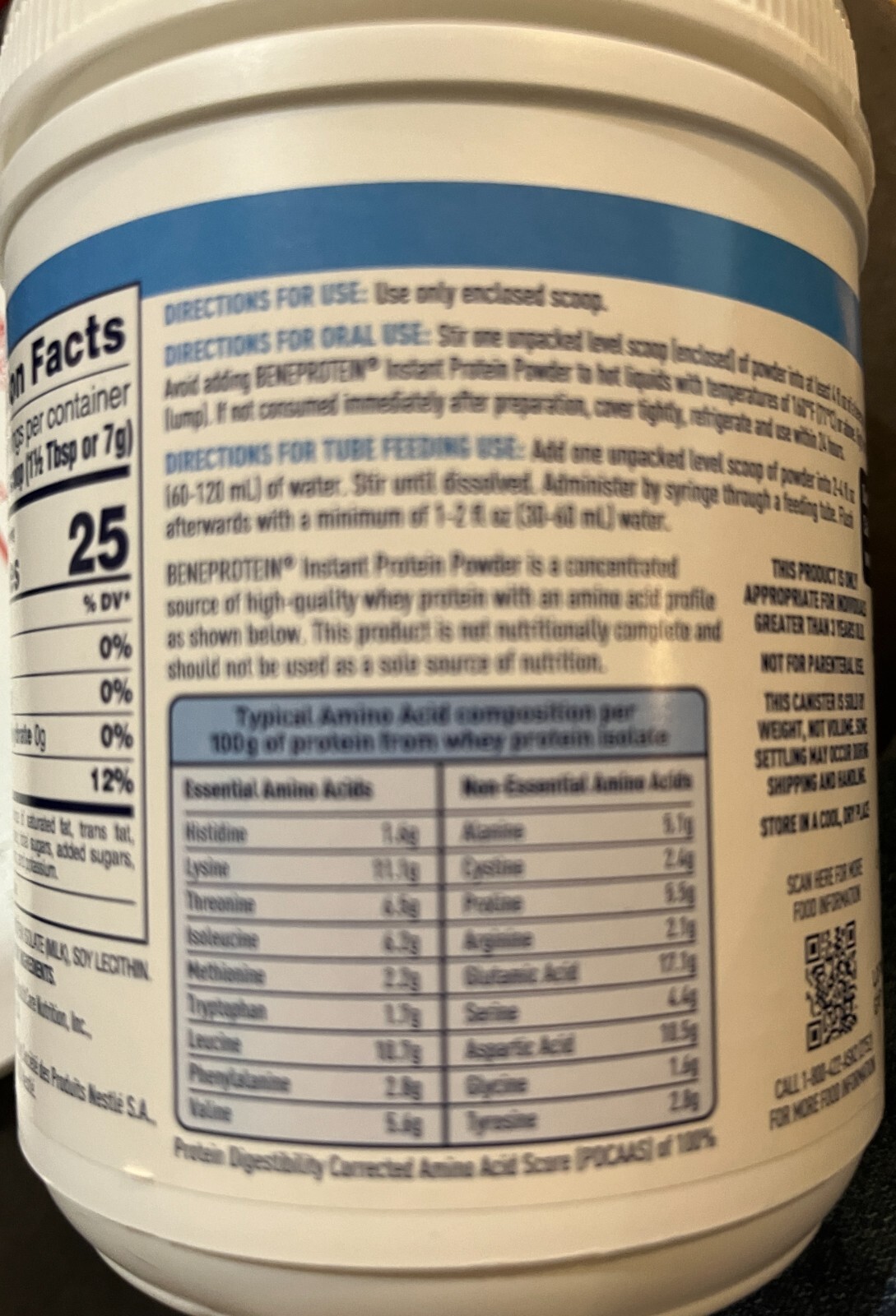 Nestle Beneprotein Protein Instant Protein Powder Unflavored 8 oz Canister Pk/4