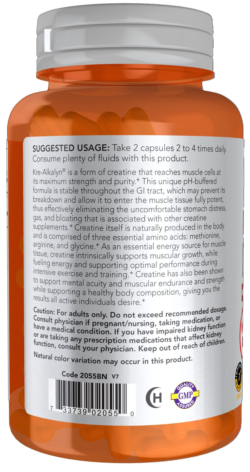NOW Foods Sports Nutrition, Kre-Alkalyn 120 Count (Pack of 1), Off White