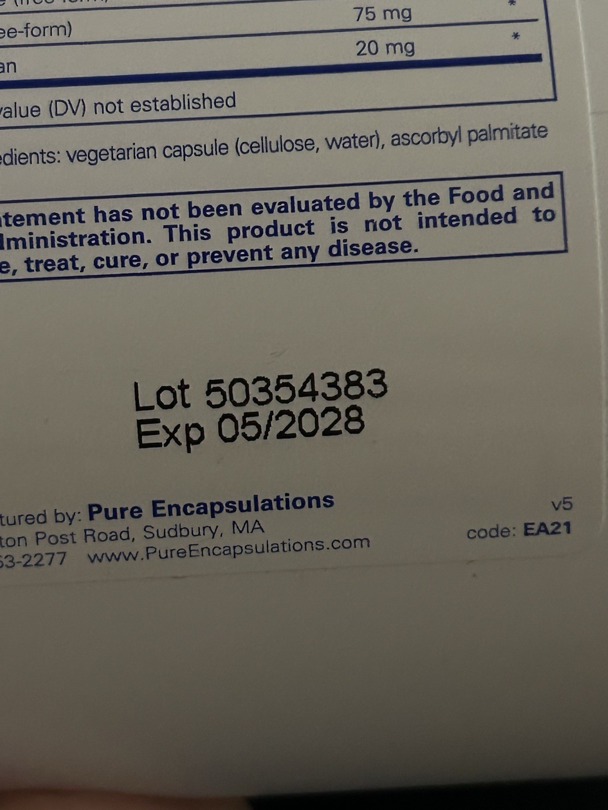 Pure Encapsulations Essential Amino Acids – Muscle Recovery Support Exp: 5/2028
