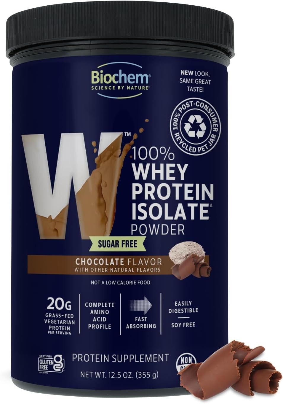 High-Quality Sugar-Free Whey Protein Powder – 20g Protein, Gluten Free, 12.5oz