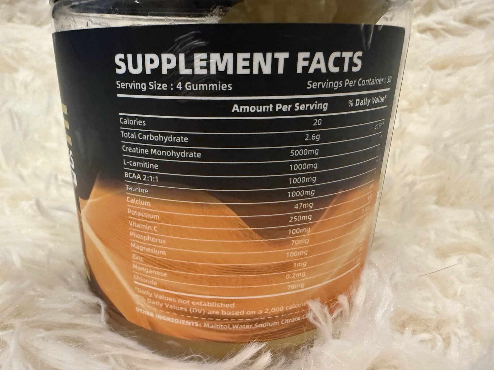 Happyyummmm Creatine Monohydrate Gummies Mango Flavor 5g Dosage 120 Count