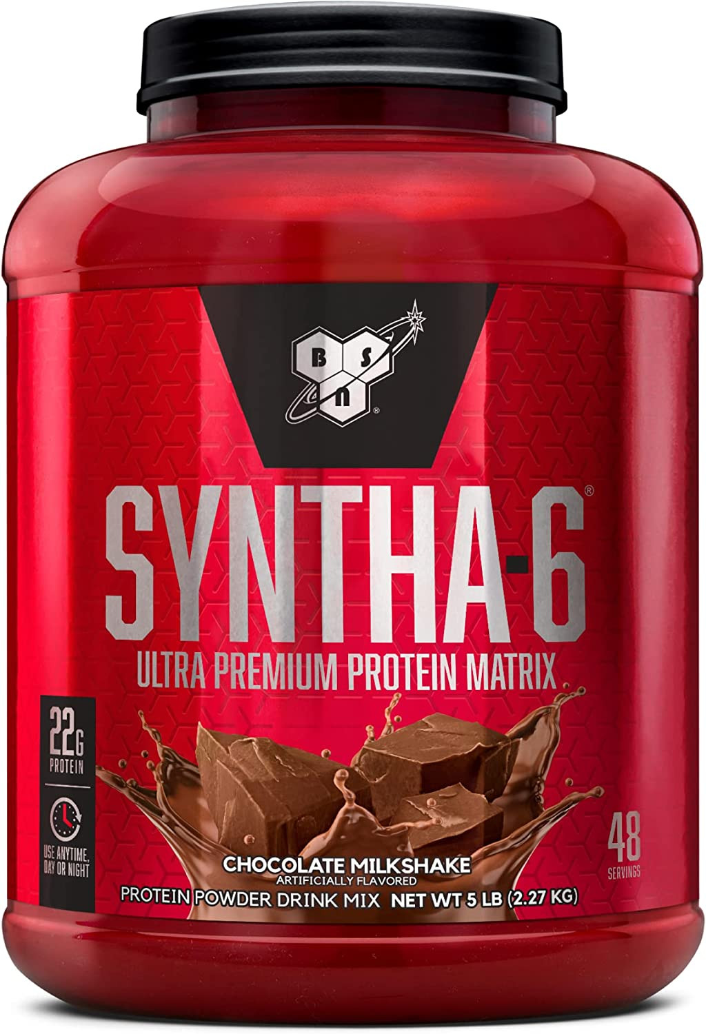 BSN SYNTHA-6 Whey Protein Micellar Casein, Isolate, Chocolate Milkshake, 48 Serv